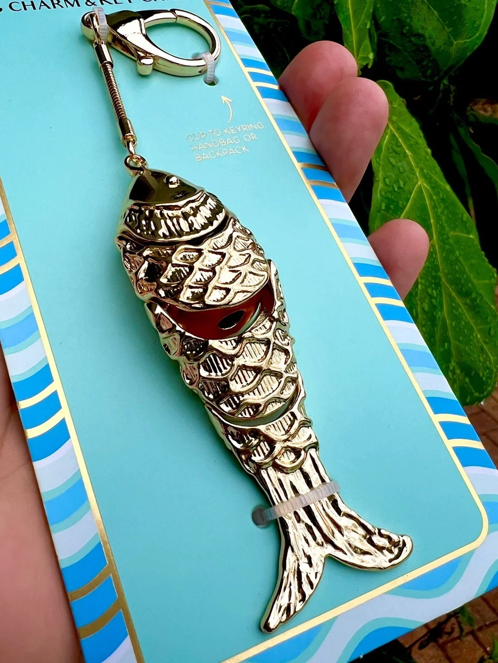 Piper K Gold Fish key chain bag charm